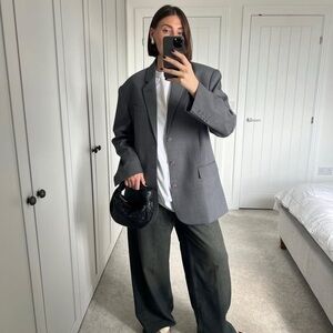 The Frankie Shop Bea Blazer Charcoal Gray